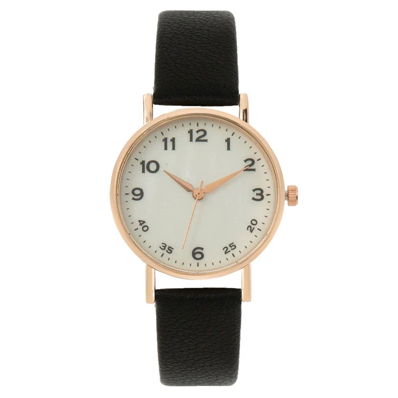Fashion Women's Quartz Watch Alloy Case Imitation Leather Strap Stainless Steel Buckle Round Dial - Image 6