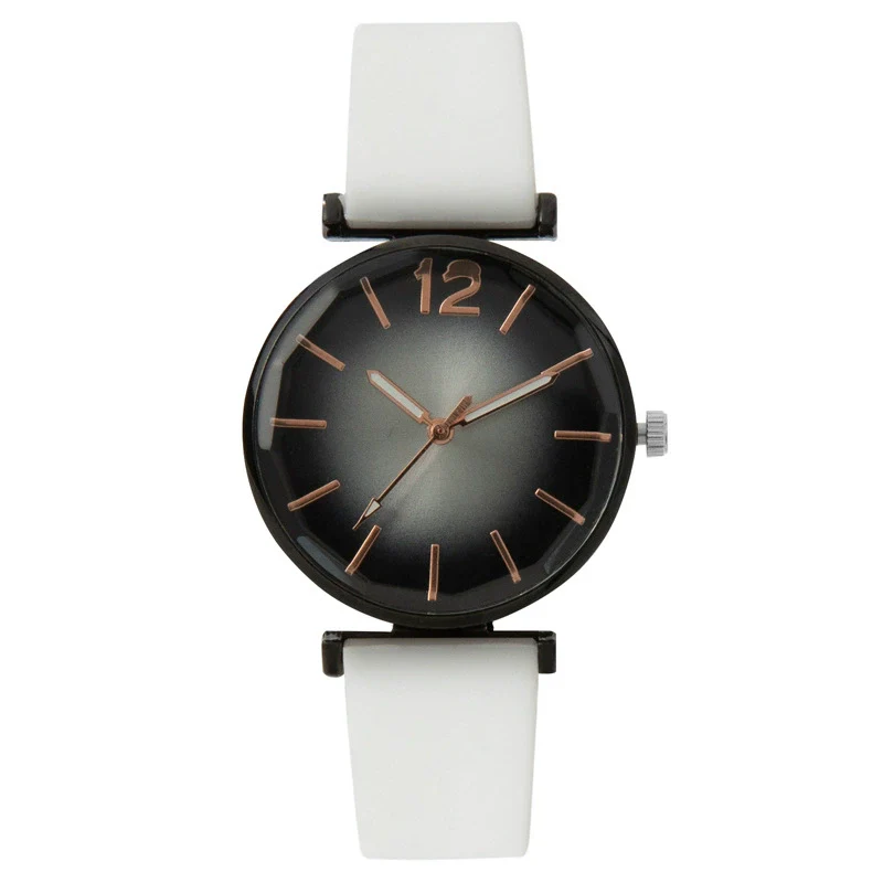 Fashion Women's Quartz Watch Alloy Case Imitation Leather Strap Stainless Steel Buckle Round Dial - Image 13
