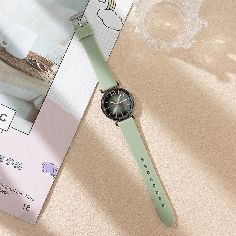 Fashion Women's Quartz Watch Alloy Case Imitation Leather Strap Stainless Steel Buckle Round Dial - Image 2
