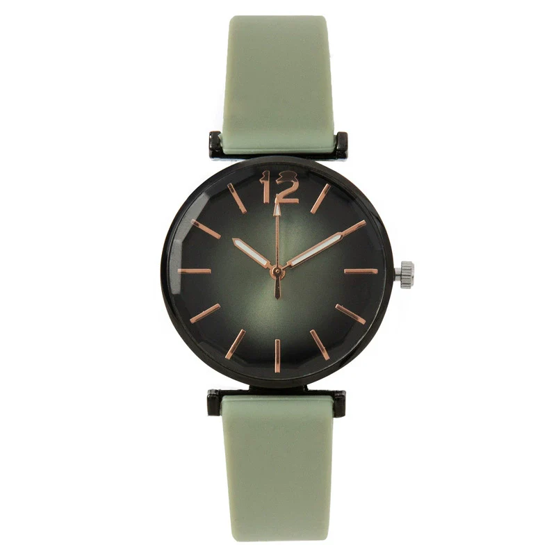 Fashion Women's Quartz Watch Alloy Case Imitation Leather Strap Stainless Steel Buckle Round Dial - Image 5