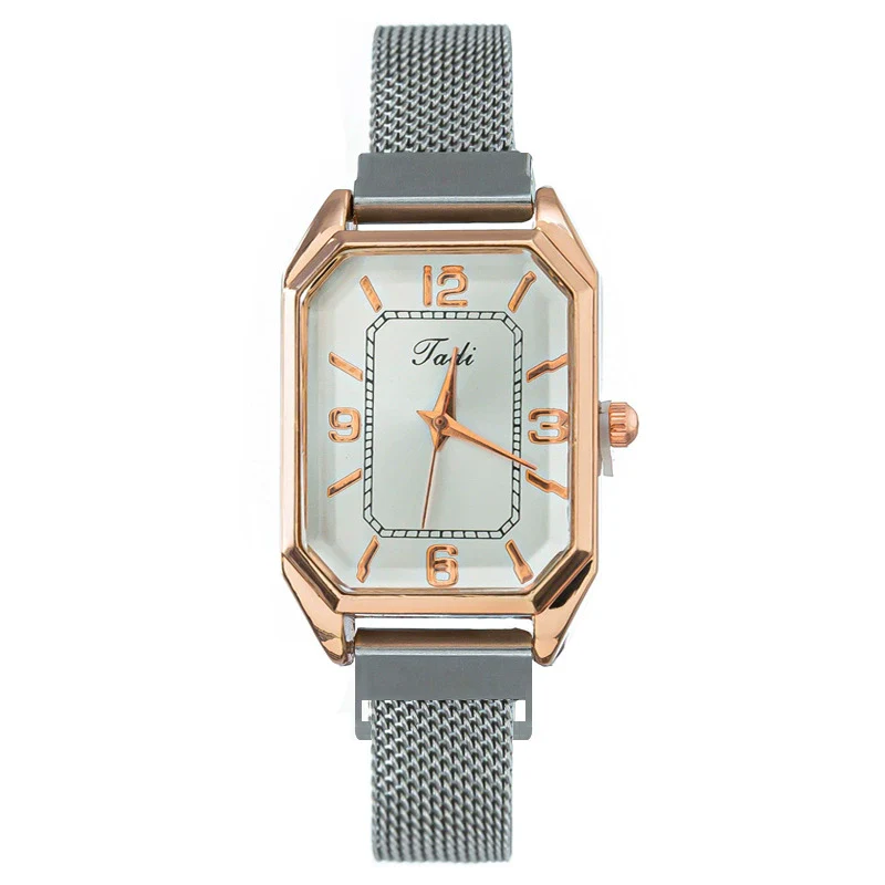 Fashion Women's Watch Alloy Case And Strap Square Dial Suction Iron Buckle - Image 3