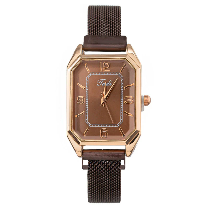 Fashion Women's Watch Alloy Case And Strap Square Dial Suction Iron Buckle - Image 4
