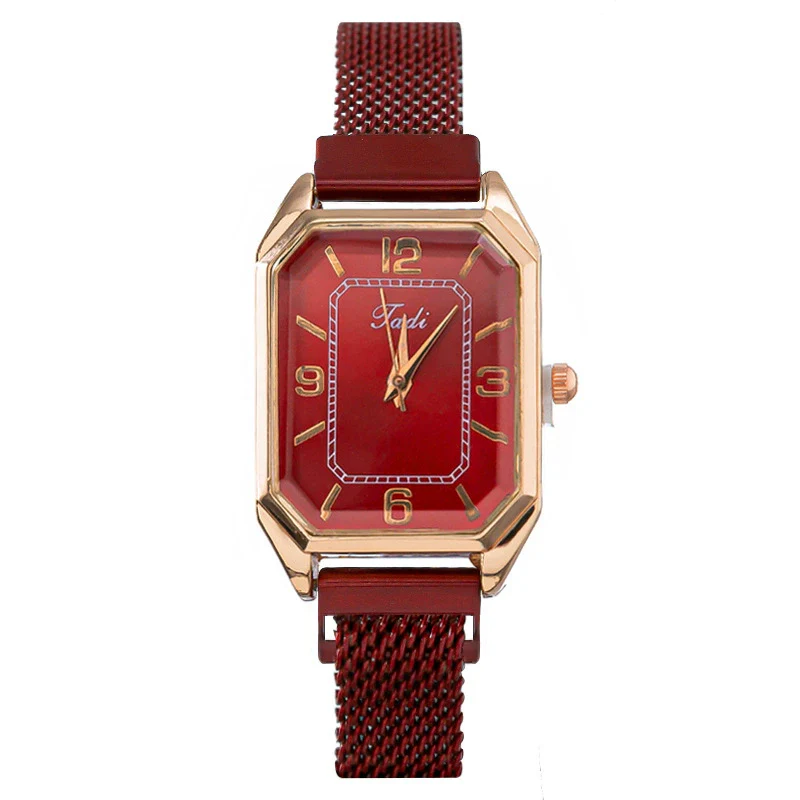Fashion Women's Watch Alloy Case And Strap Square Dial Suction Iron Buckle - Image 7