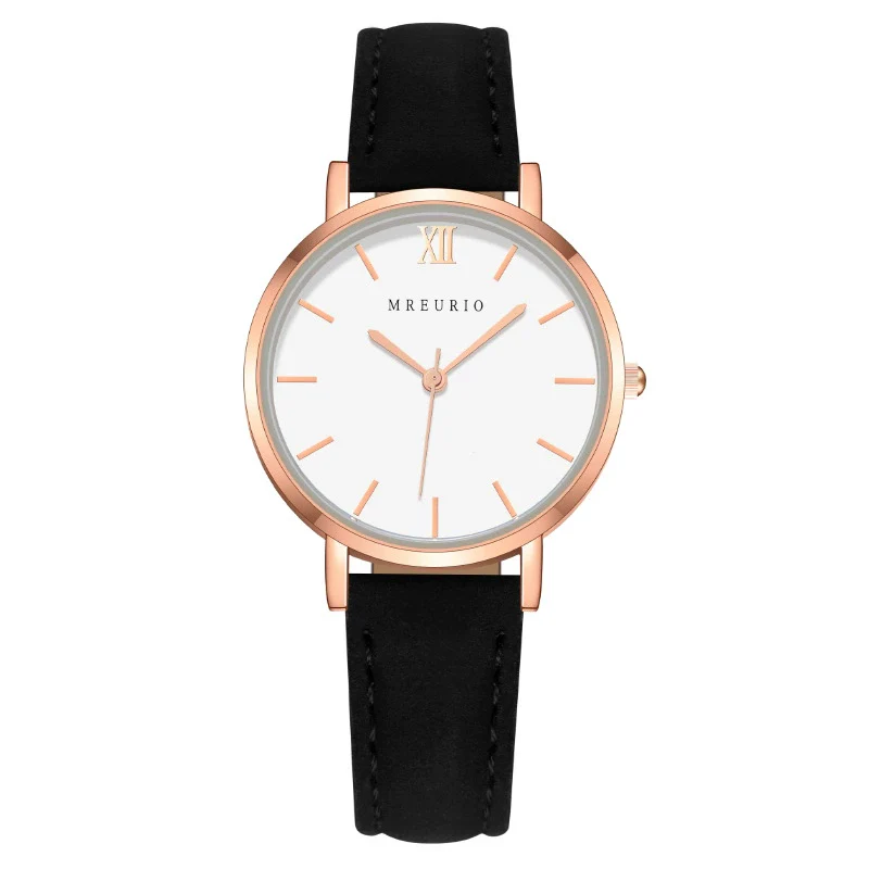 Fashion Women's Watch With Roman Pattern Leather Strap Metal Case And Round Dial - Image 2