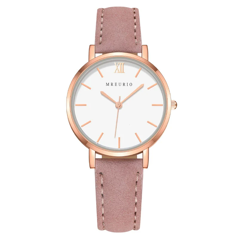 Fashion Women's Watch With Roman Pattern Leather Strap Metal Case And Round Dial - Image 6