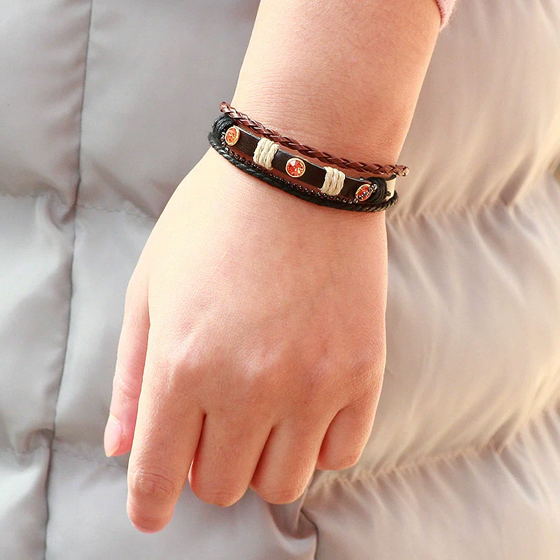 Fashion Woven Leather Bracelet With Diamond And Animals Zodiac Pattern For Men And Women - Image 2