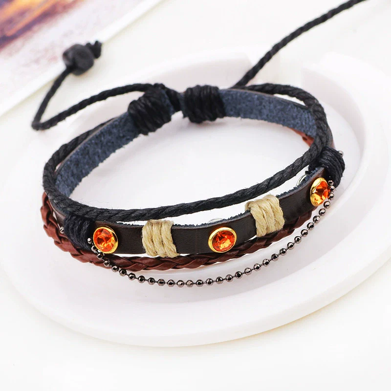 Fashion Woven Leather Bracelet With Diamond And Animals Zodiac Pattern For Men And Women - Image 3