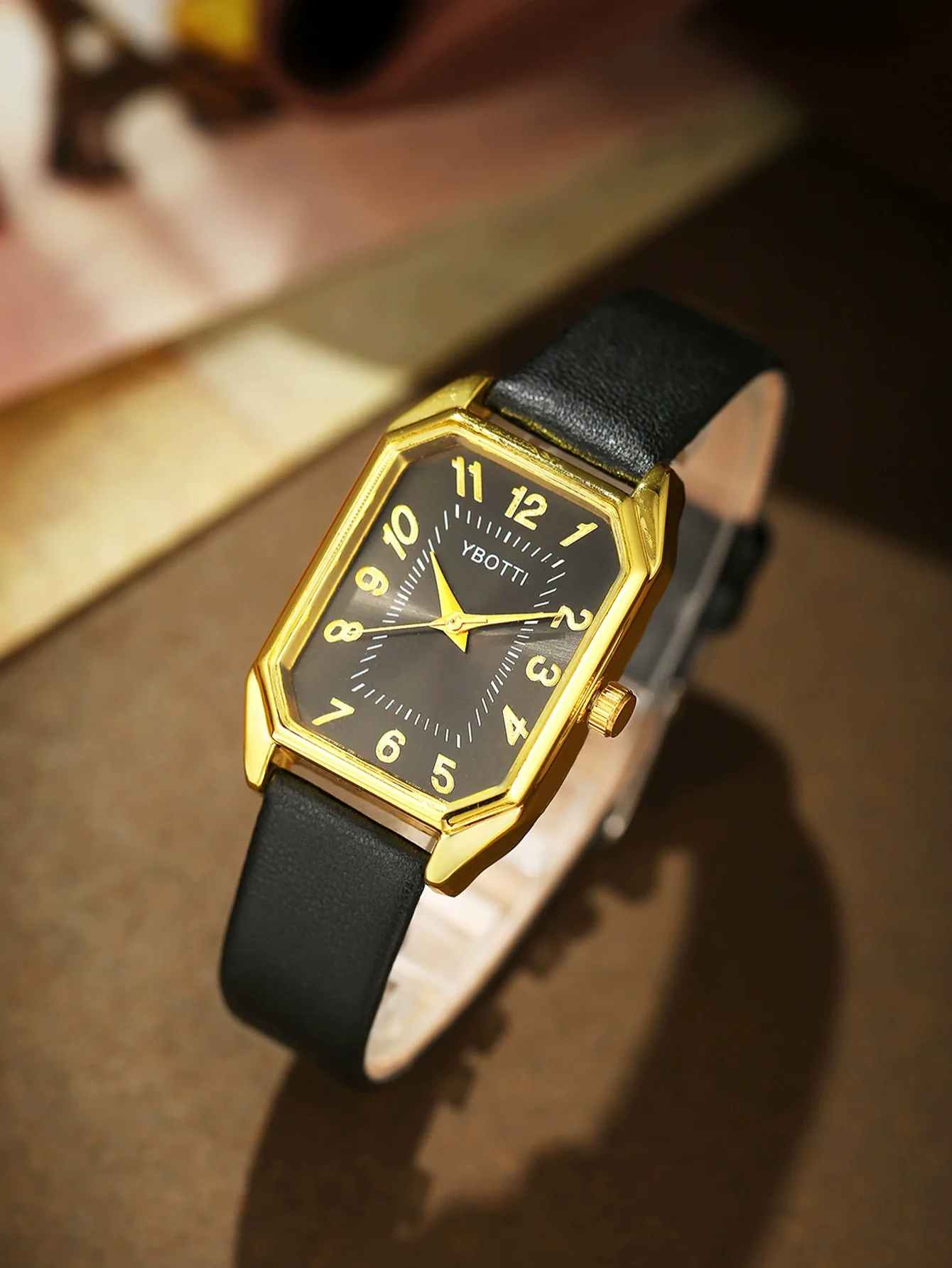 Fashionable Casual Leather Women's Square Quartz Watch And Rhinestone Jewelry Set With Stainless Steel And Pu Materials - Image 11