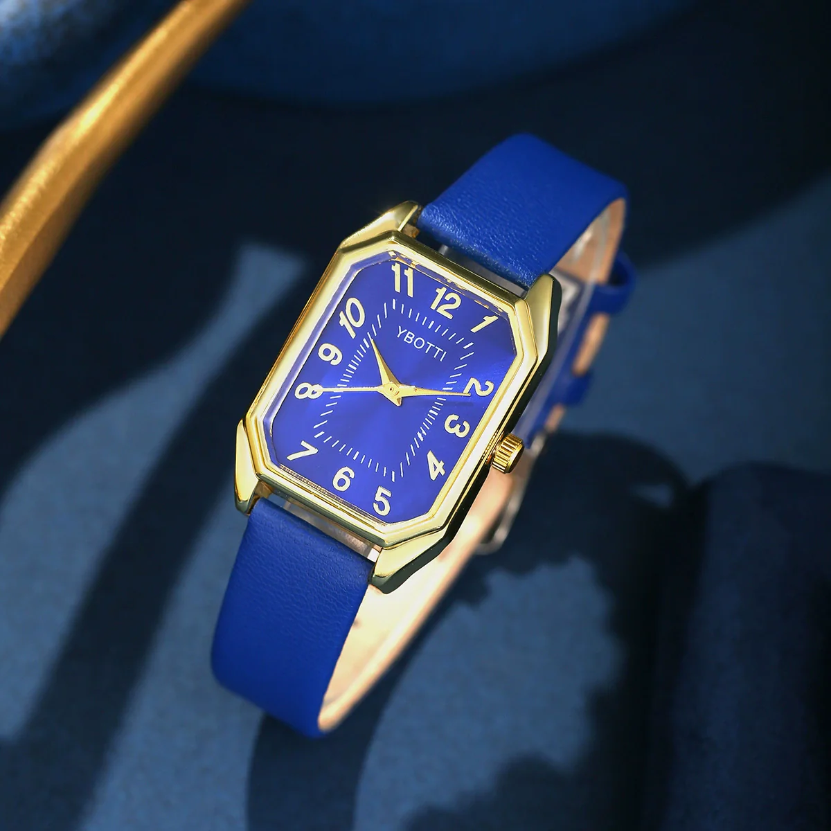 Fashionable Casual Leather Women's Square Quartz Watch And Rhinestone Jewelry Set With Stainless Steel And Pu Materials - Image 13