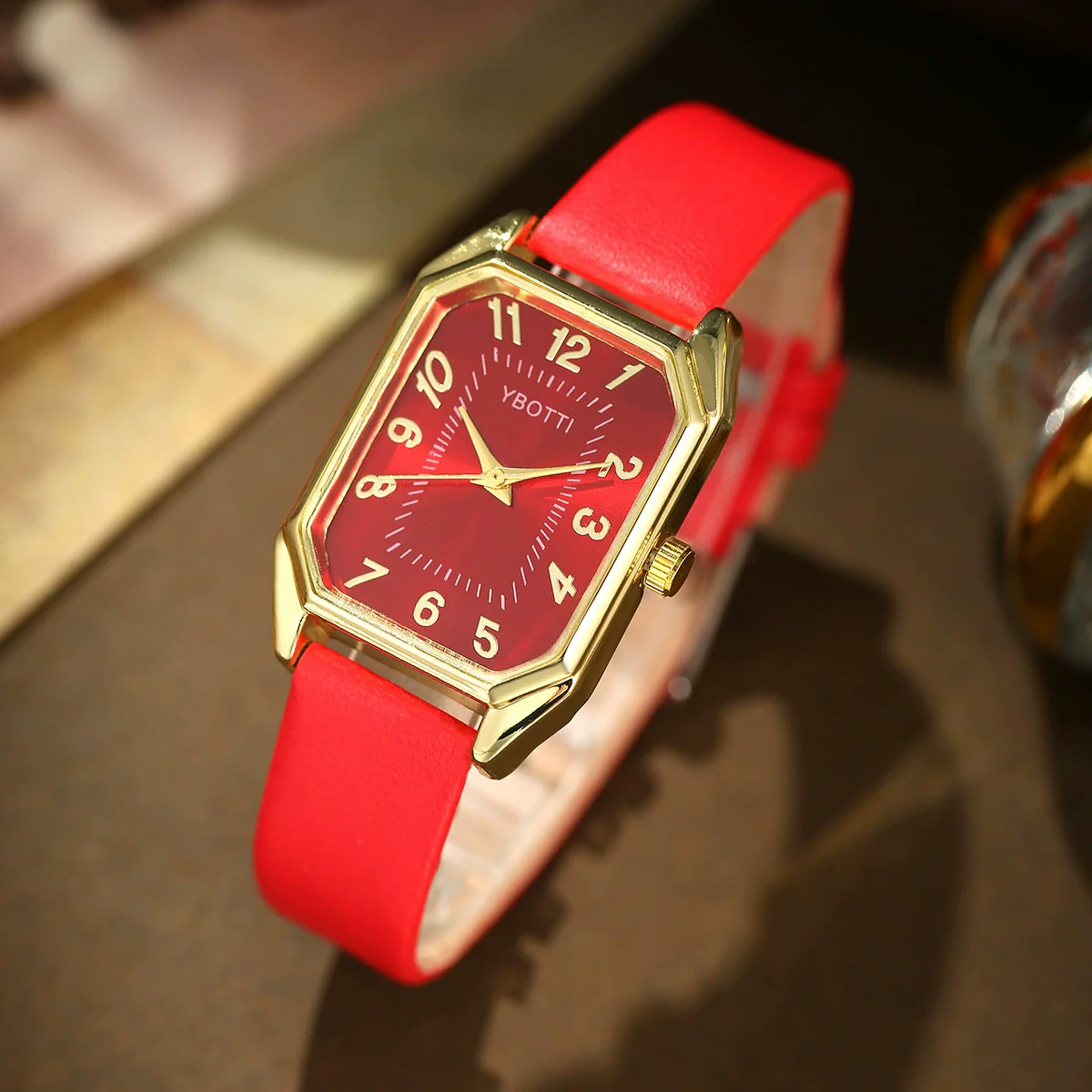 Fashionable Casual Leather Women's Square Quartz Watch And Rhinestone Jewelry Set With Stainless Steel And Pu Materials - Image 14