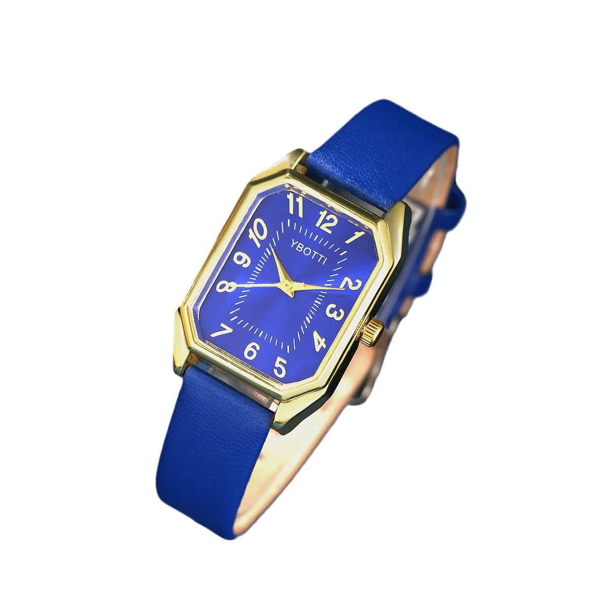 Fashionable Casual Leather Women's Square Quartz Watch And Rhinestone Jewelry Set With Stainless Steel And Pu Materials - Image 5