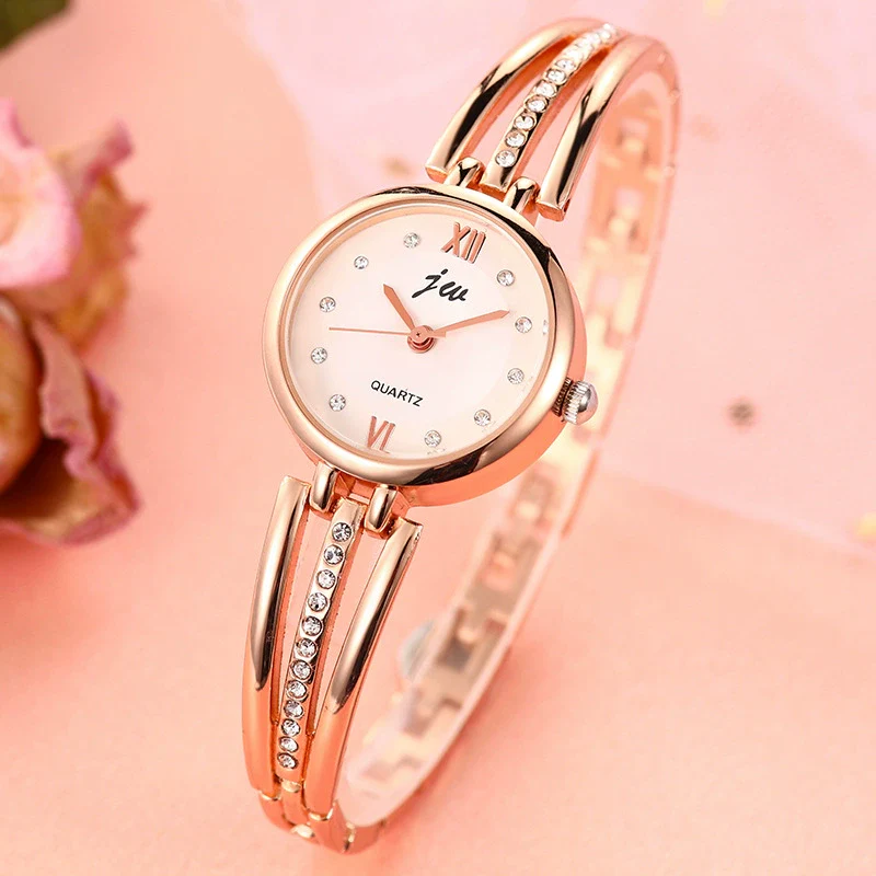 Fashionable Diamondencrusted Alloy Bracelet Watch For Women With Round Dial And Stainless Steel Strap And Clasp - Image 7