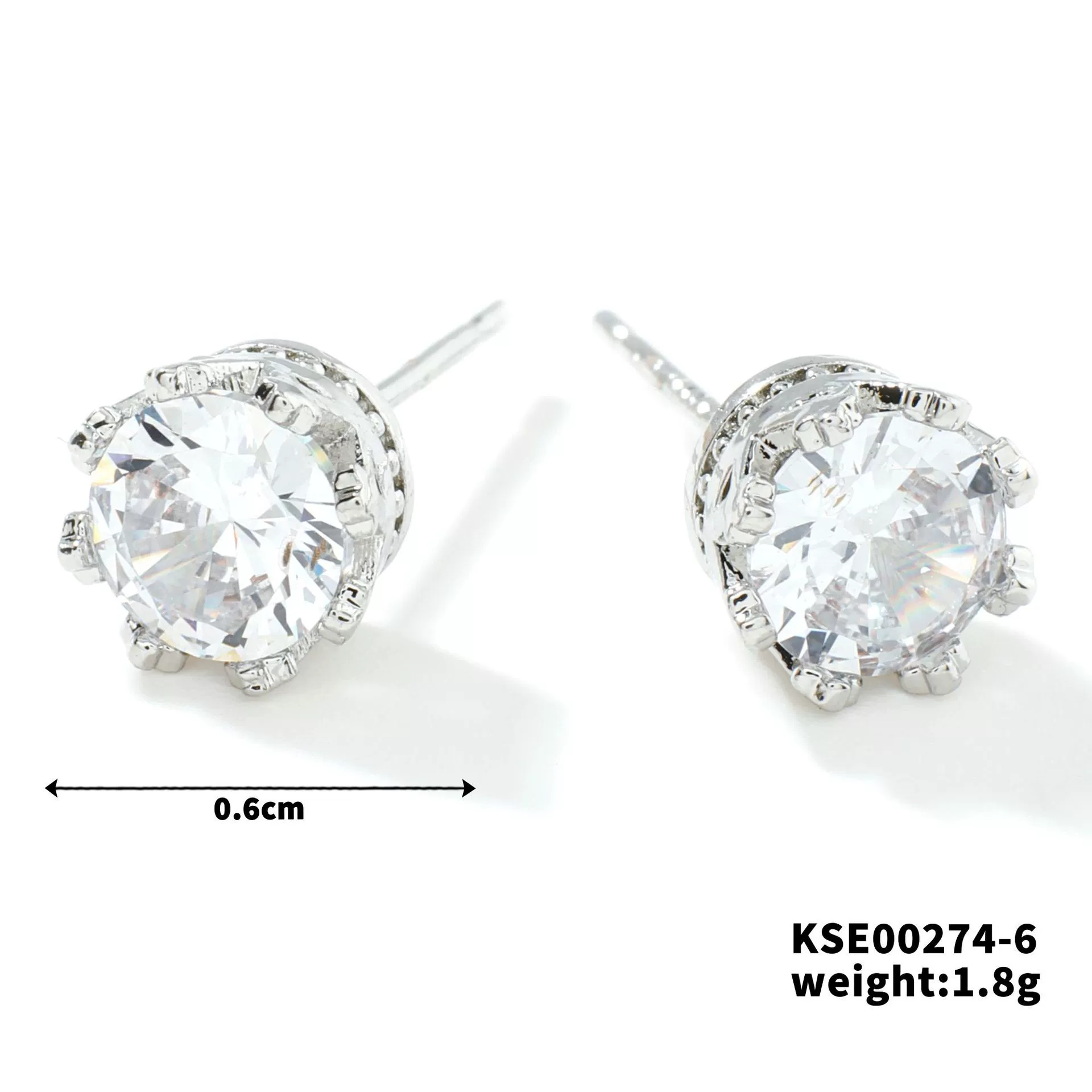 Fashionable Exquisite Gold Electroplated Titanium Steel Copper Earrings With Crown Pattern And Super Flash Zircon - Image 8