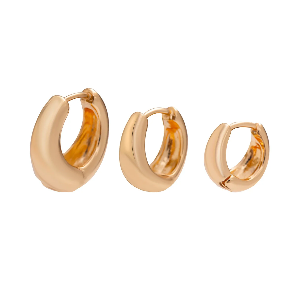 Fashionable Geometric Metal Women's Ushaped Earrings With Diamond Drop And Electroplating - Image 5