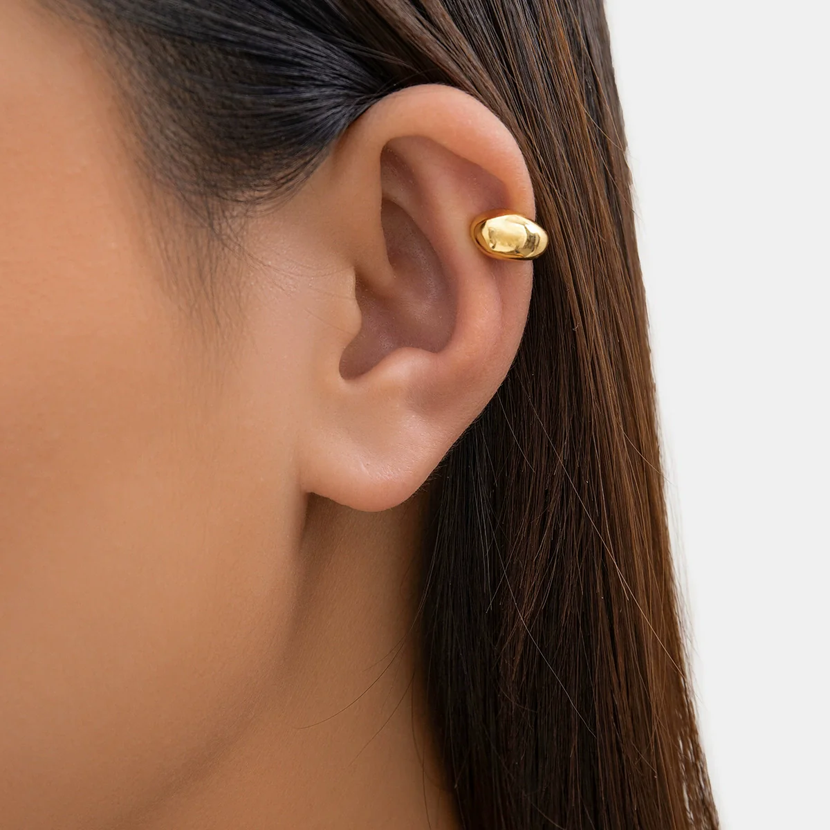 Fashionable Geometric Metal Women's Ushaped Earrings With Diamond Drop And Electroplating - Image 6
