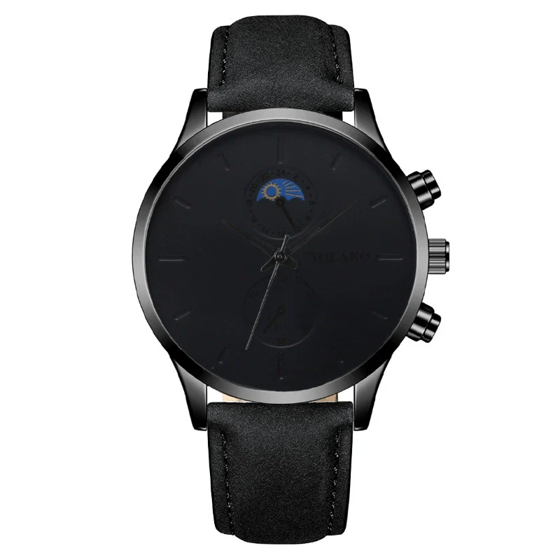 Fashionable Men's Alloy Leather Belt Quartz Watch With Round Dial - Image 9