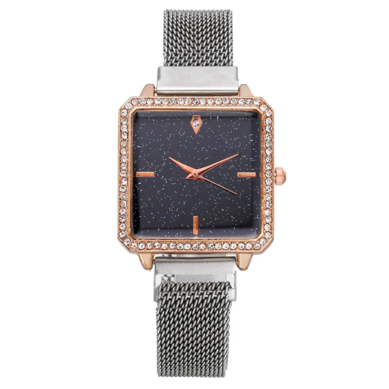 Fashionable Square Metal Women's Watch With Ironabsorbing Magnetic Buckle And Mineral Strengthened Glass Mirror - Image 10