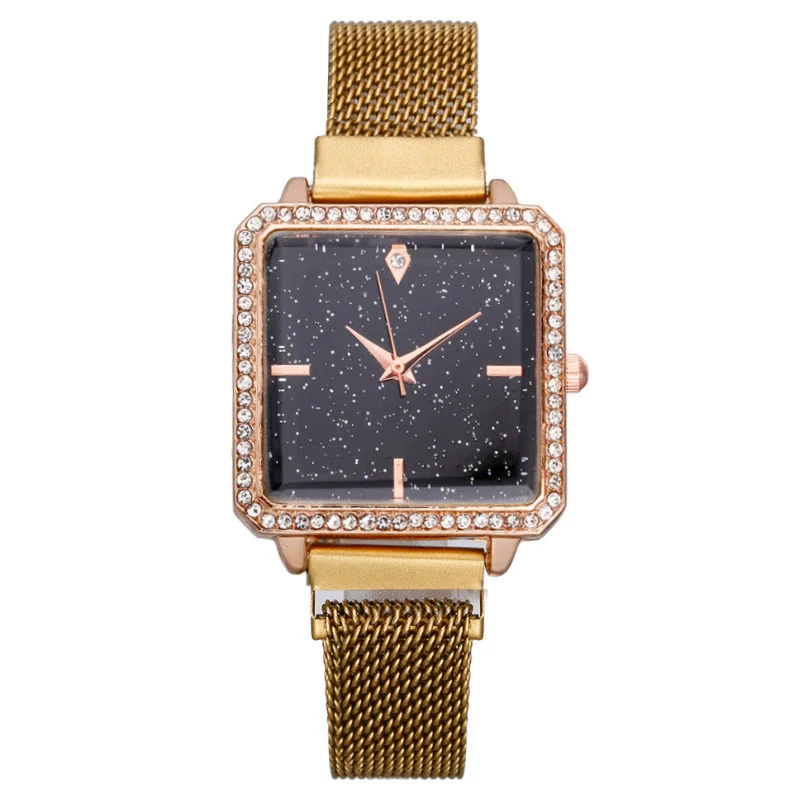 Fashionable Square Metal Women's Watch With Ironabsorbing Magnetic Buckle And Mineral Strengthened Glass Mirror - Image 12
