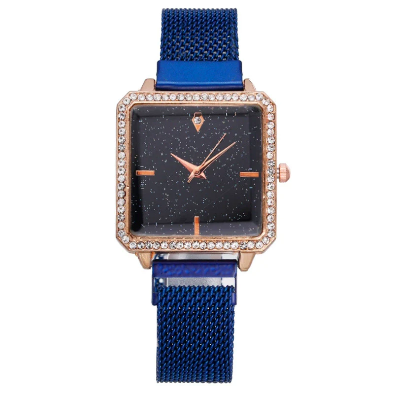 Fashionable Square Metal Women's Watch With Ironabsorbing Magnetic Buckle And Mineral Strengthened Glass Mirror - Image 2