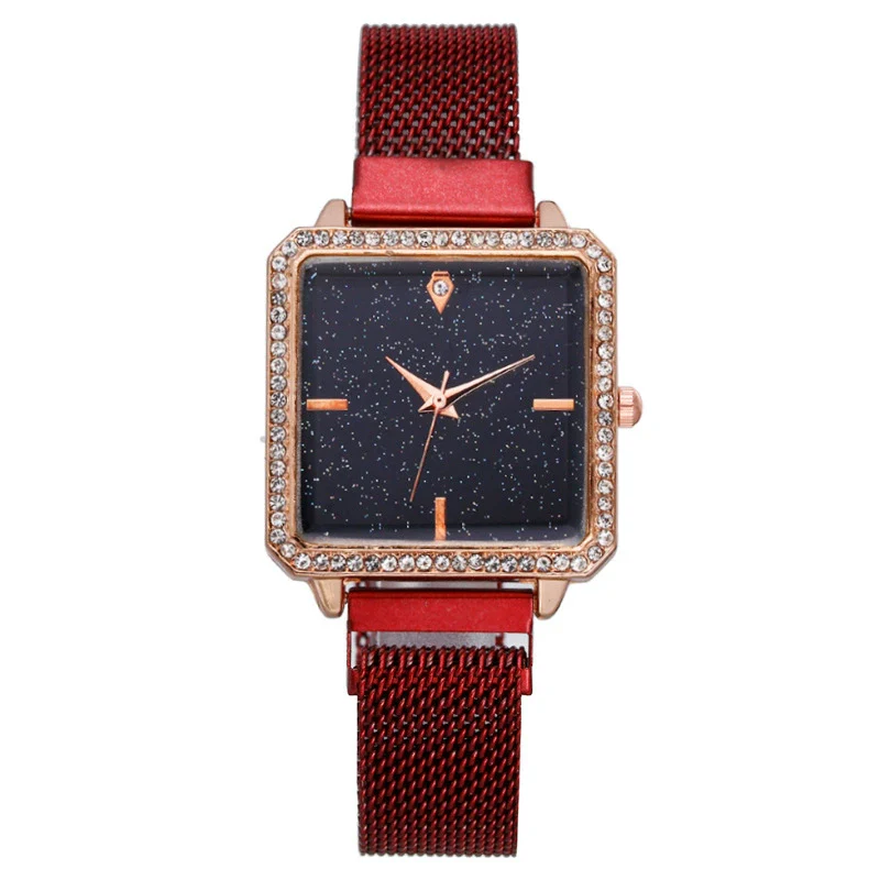 Fashionable Square Metal Women's Watch With Ironabsorbing Magnetic Buckle And Mineral Strengthened Glass Mirror - Image 3
