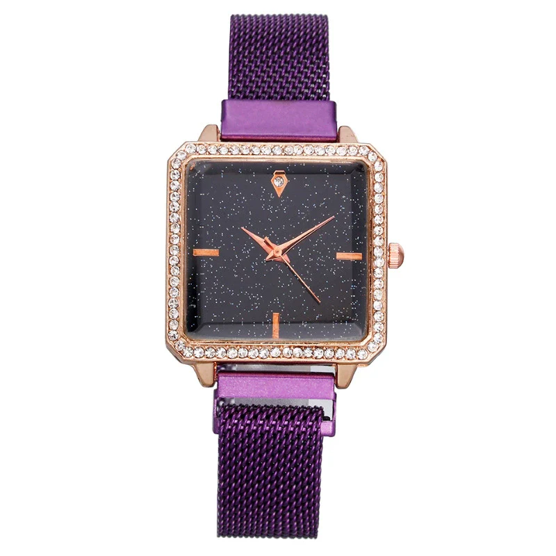 Fashionable Square Metal Women's Watch With Ironabsorbing Magnetic Buckle And Mineral Strengthened Glass Mirror - Image 7