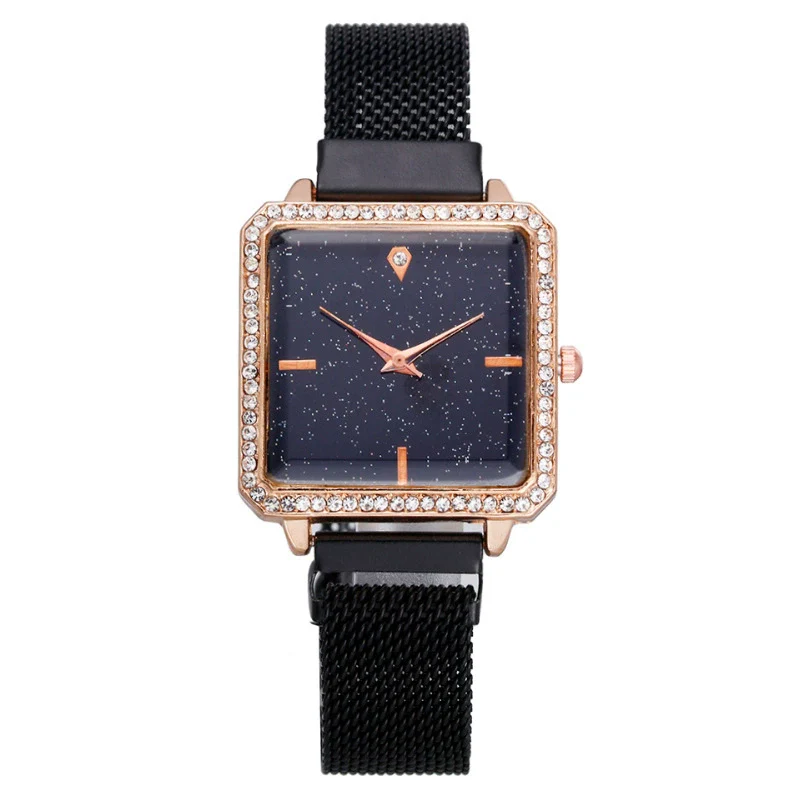 Fashionable Square Metal Women's Watch With Ironabsorbing Magnetic Buckle And Mineral Strengthened Glass Mirror - Image 9