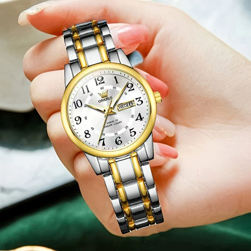 Fashionable Waterproof Alloy Women's Fullautomatic Electronic Round Dial Watches - Image 11
