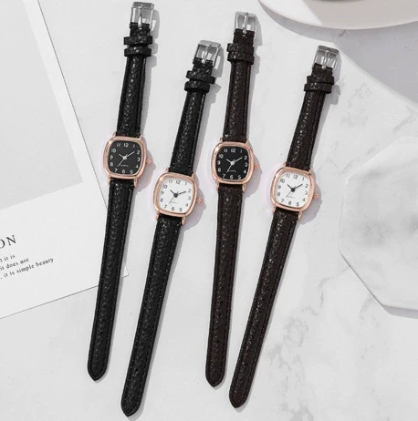 Fashionable Women's Alloy Strap Round Dial Watch Pin Buckle Spiral Crown Ordinary Glass Mirror - Image 3