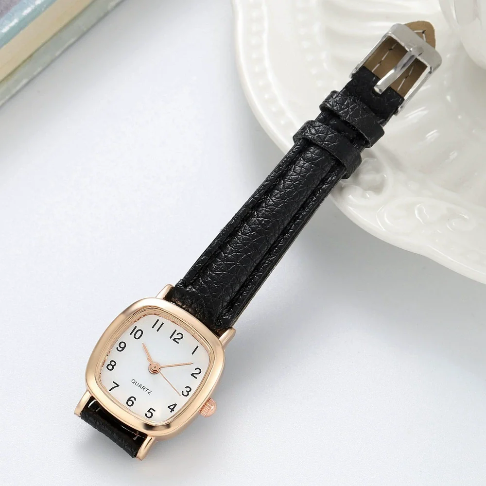 Fashionable Women's Alloy Strap Round Dial Watch Pin Buckle Spiral Crown Ordinary Glass Mirror - Image 6