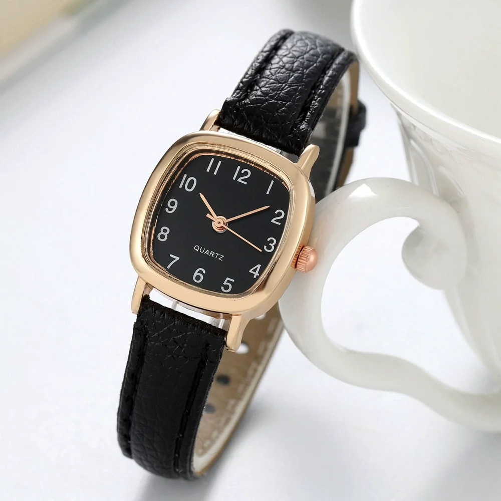 Fashionable Women's Alloy Strap Round Dial Watch Pin Buckle Spiral Crown Ordinary Glass Mirror - Image 7