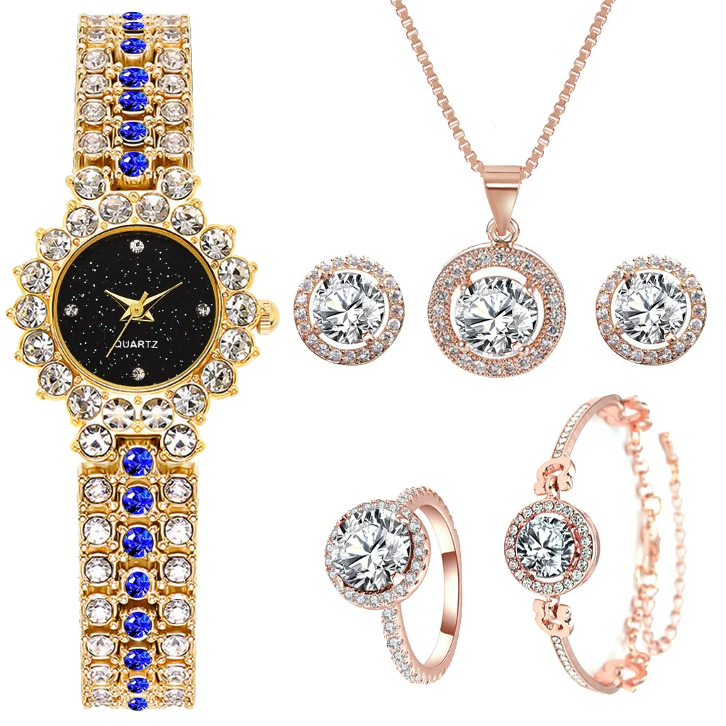 Fashionable Women's Diamondencrusted Quartz Bracelet Watch With Starry Sky Design Alloy Case Rose Gold Buckle And Round Dial - Image 12