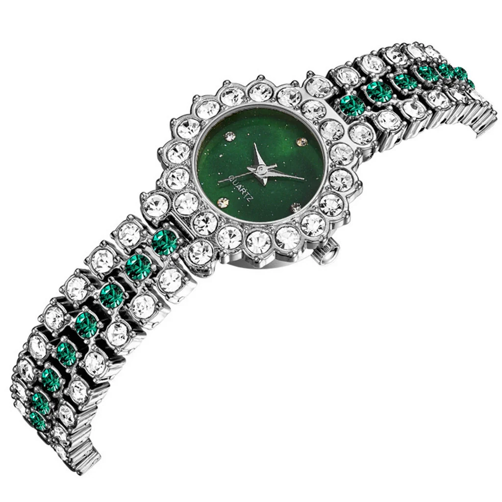 Fashionable Women's Diamondencrusted Quartz Bracelet Watch With Starry Sky Design Alloy Case Rose Gold Buckle And Round Dial - Image 3