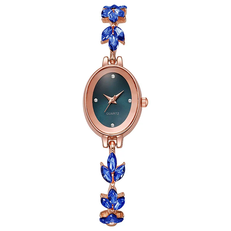 Fashionable Women's Oval Quartz Bracelet Watch With Alloy Buckle And Ordinary Glass Mirror - Image 10