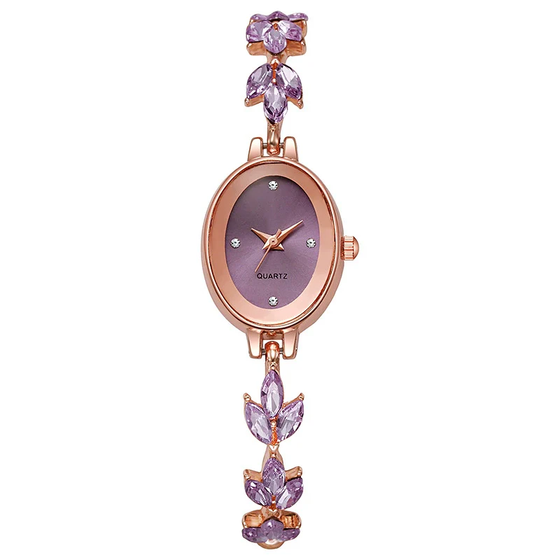 Fashionable Women's Oval Quartz Bracelet Watch With Alloy Buckle And Ordinary Glass Mirror - Image 8