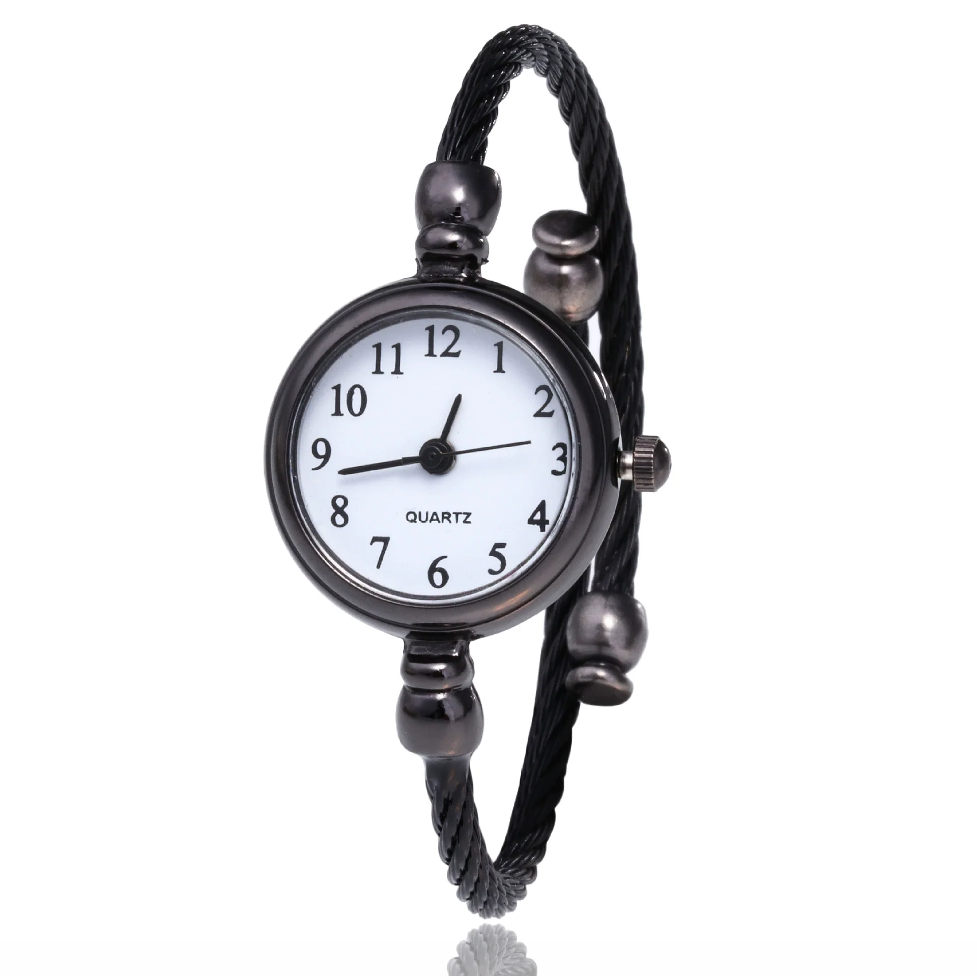 Female Student Bracelet Watch Alloy Case Imitation Leather Strap Rectangle Dial Chic Style Simple Retro