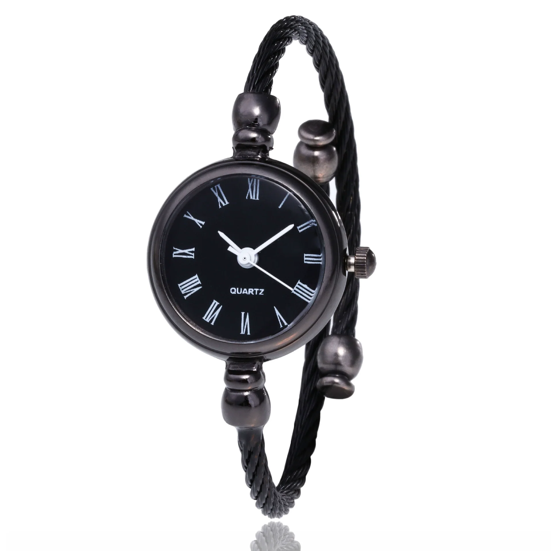 Female Student Bracelet Watch Alloy Case Imitation Leather Strap Rectangle Dial Chic Style Simple Retro - Image 2