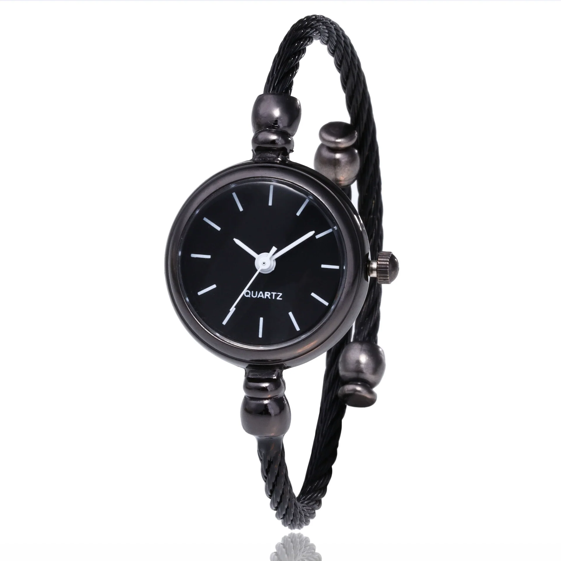 Female Student Bracelet Watch Alloy Case Imitation Leather Strap Rectangle Dial Chic Style Simple Retro - Image 3