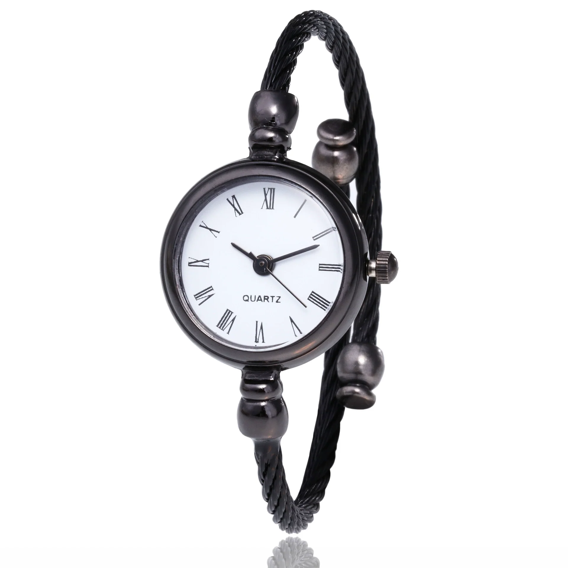 Female Student Bracelet Watch Alloy Case Imitation Leather Strap Rectangle Dial Chic Style Simple Retro - Image 6