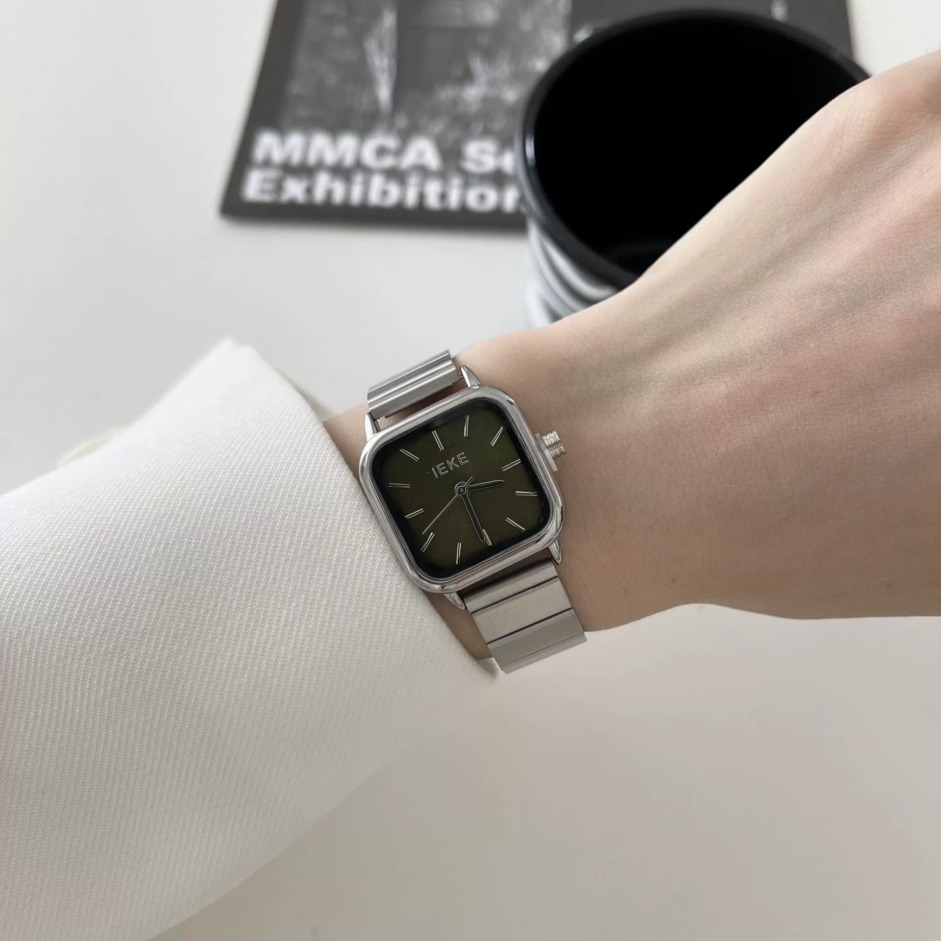 Female Student Fashion Square Alloy Case Steel Band Watch - Image 13