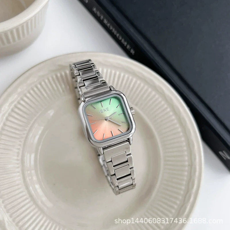 Female Student Fashion Square Alloy Case Steel Band Watch - Image 3