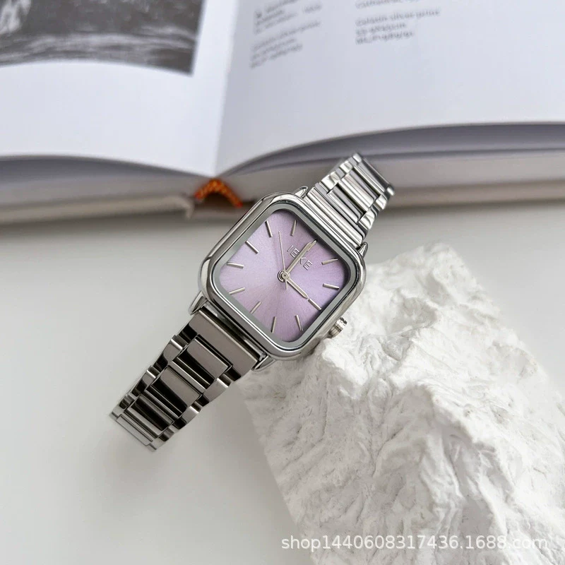 Female Student Fashion Square Alloy Case Steel Band Watch - Image 4
