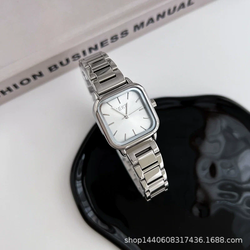 Female Student Fashion Square Alloy Case Steel Band Watch - Image 7