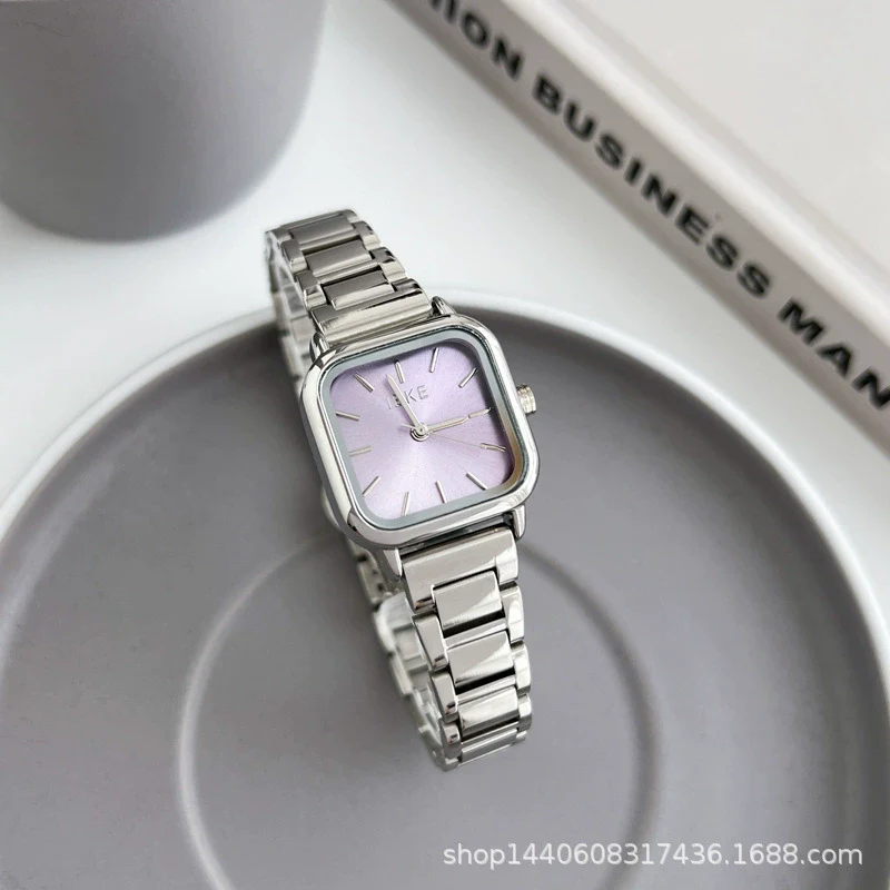Female Student Fashion Square Alloy Case Steel Band Watch - Image 9