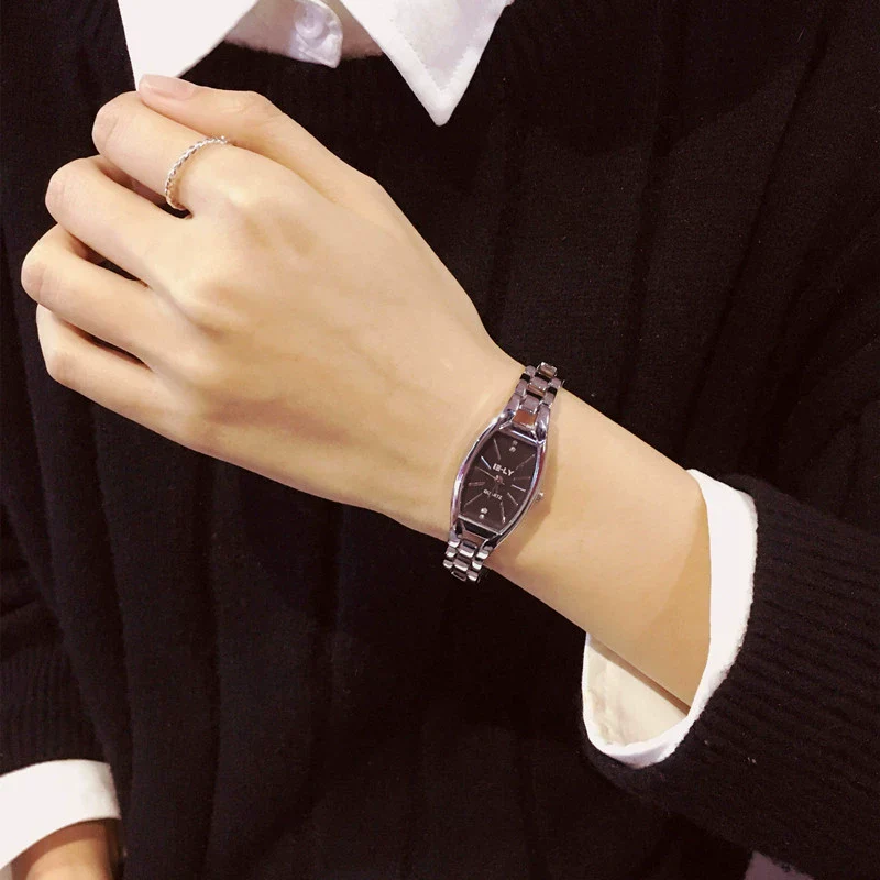 Female Student Retro Round Alloy Case Stainless Steel Band Quartz Watch - Image 5