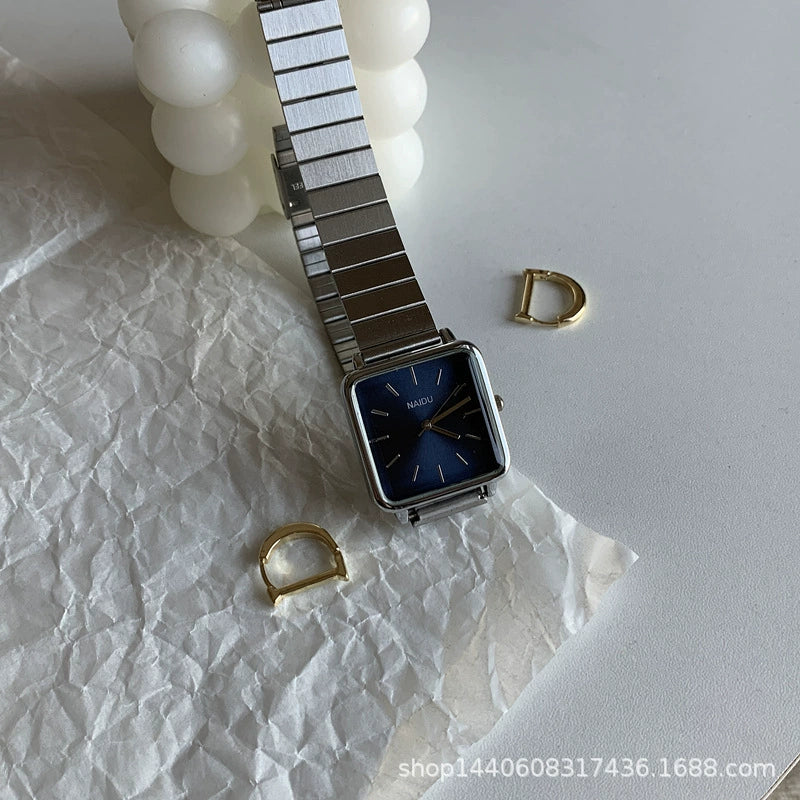 Female Watch Alloy Metal Steel Wire Belt Square Simple Cold Wind Green Leisure Design - Image 10