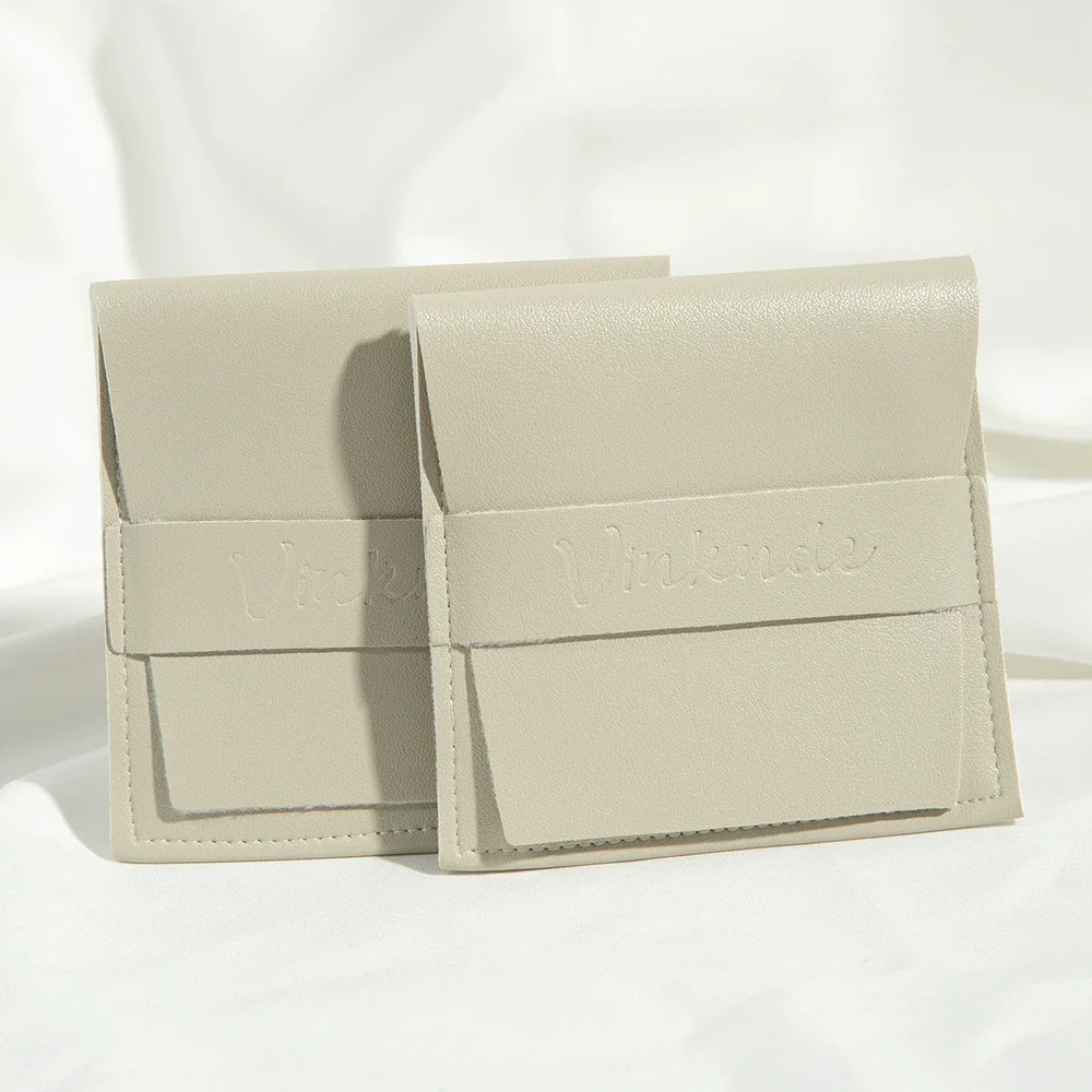 Flip Gift Imitation Leather Pu Jewelry Packaging Bag Thermal Transfer Printing For Necklace Ring Storage - Image 10