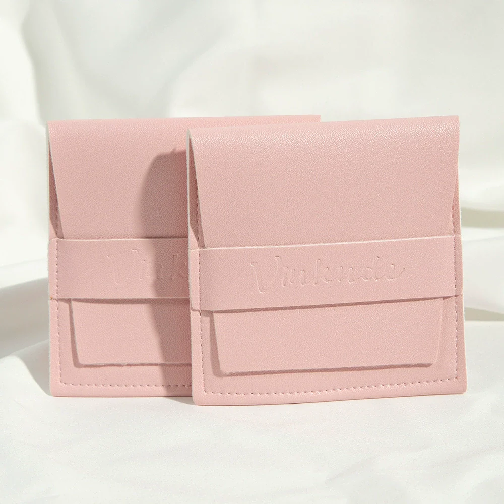 Flip Gift Imitation Leather Pu Jewelry Packaging Bag Thermal Transfer Printing For Necklace Ring Storage - Image 11