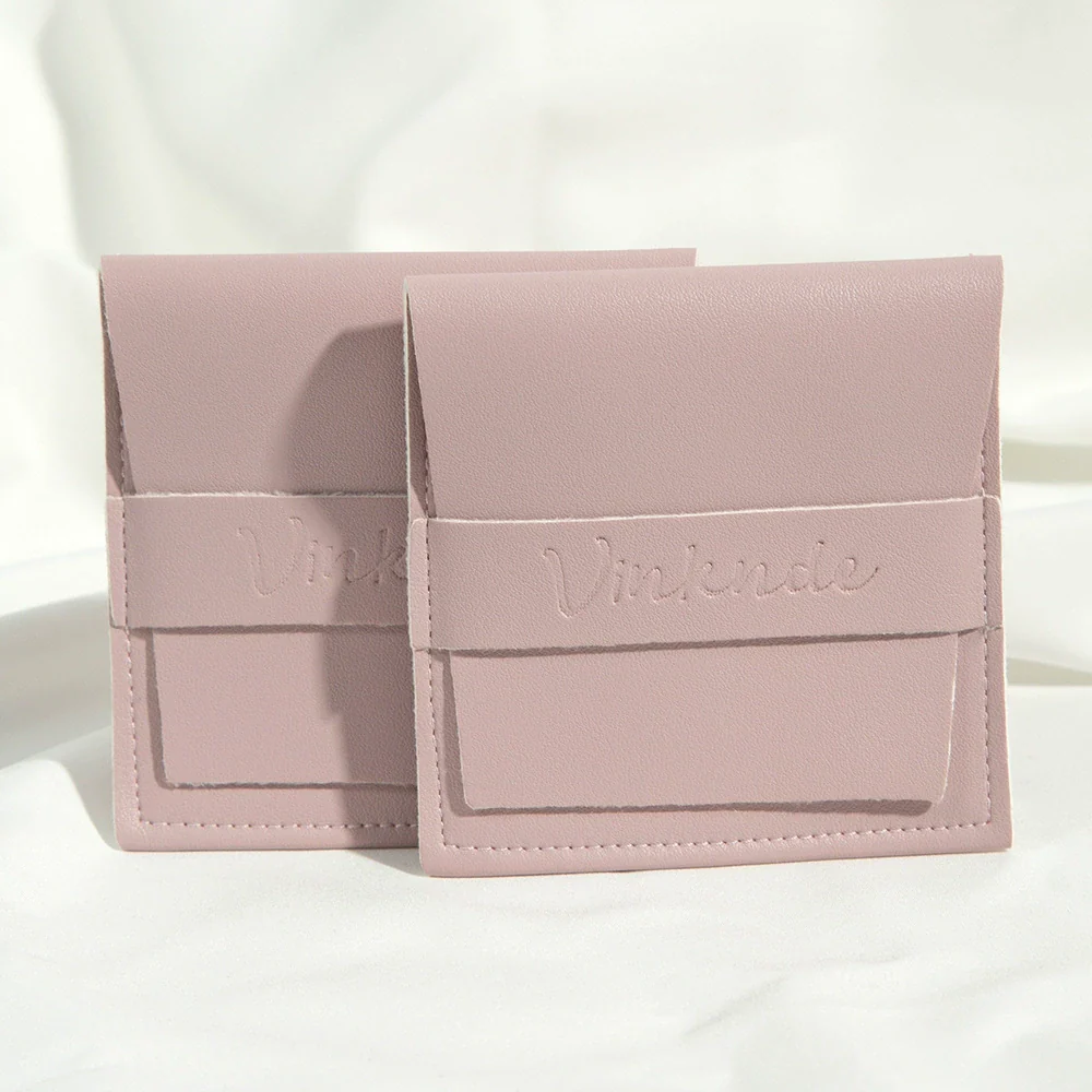 Flip Gift Imitation Leather Pu Jewelry Packaging Bag Thermal Transfer Printing For Necklace Ring Storage - Image 12