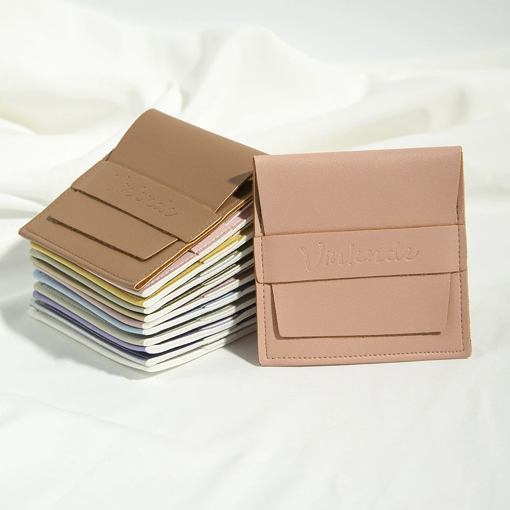 Flip Gift Imitation Leather Pu Jewelry Packaging Bag Thermal Transfer Printing For Necklace Ring Storage - Image 5
