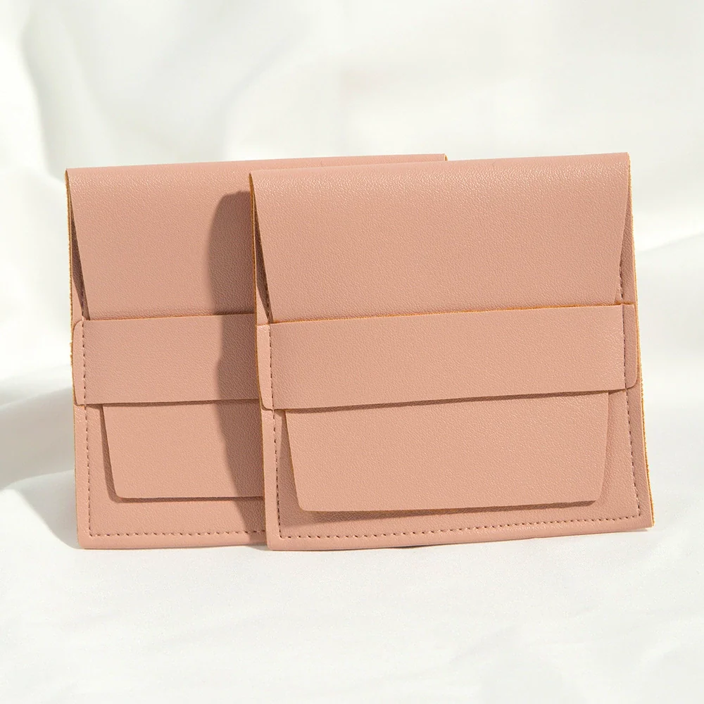 Flip Gift Imitation Leather Pu Jewelry Packaging Bag Thermal Transfer Printing For Necklace Ring Storage - Image 8